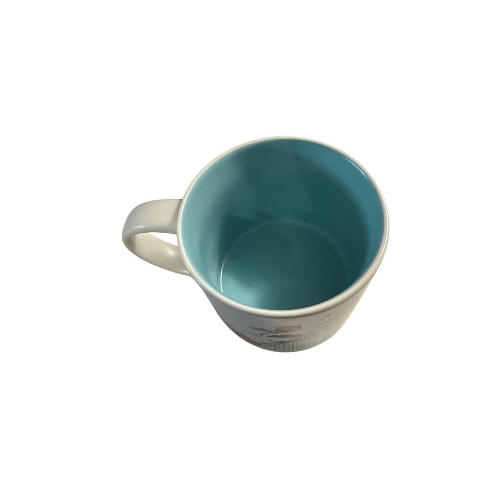 Starbucks 14 Oz Discovery Series San Diego Mug Ceramic Robin’s Egg Blue Interior - Picture 3 of 7